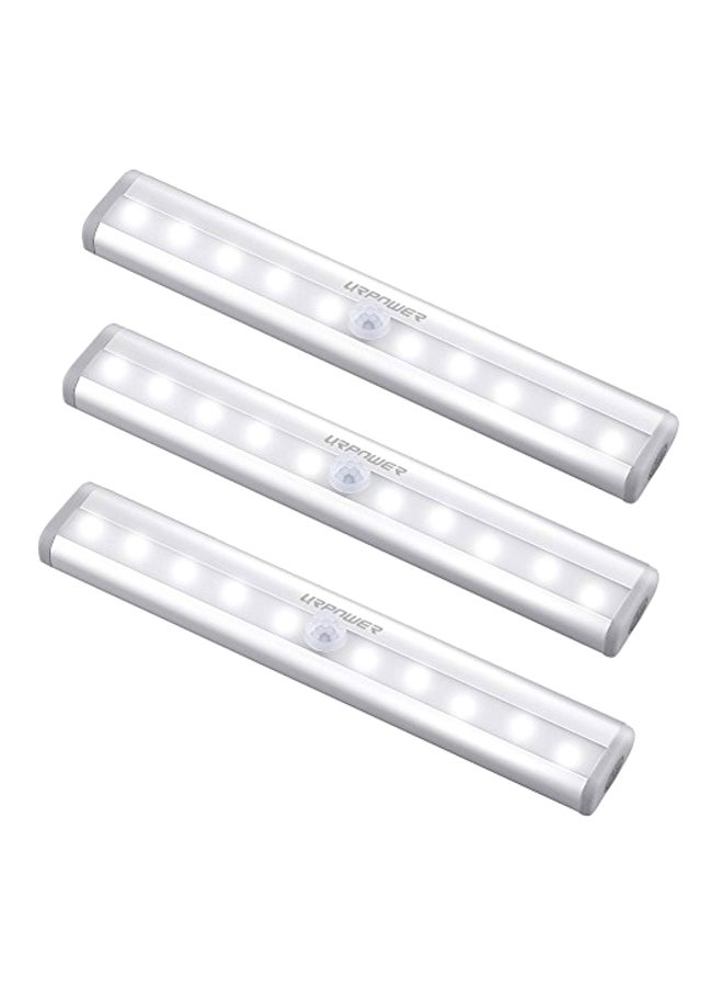 3-Piece Motion Sensor Light White 8.4x4.4x1.4inch