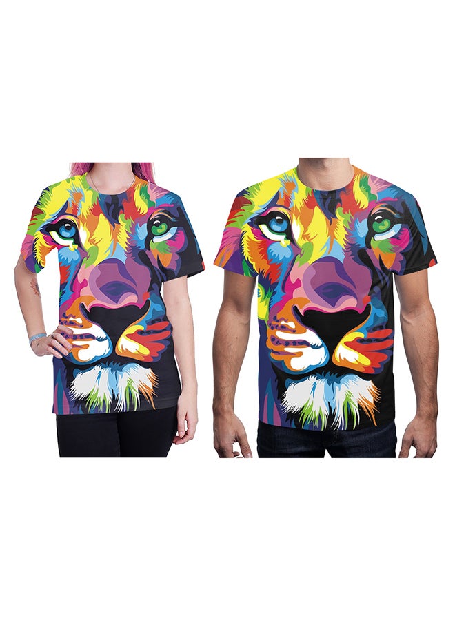 3D Printing Short Sleeve Couple T-Shirt Multicolour - v1557479882/N25154676V_1