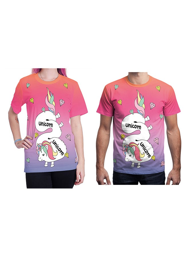 NADABAO 3D Printing Short Sleeve Couple T-Shirt Multicolour - Image 1