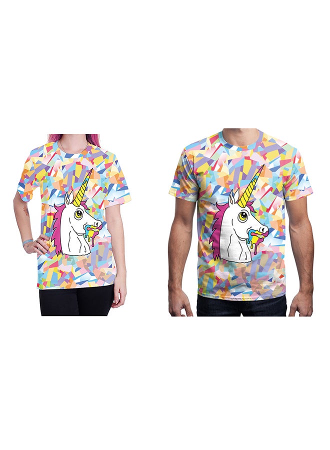 NADABAO 3D Printing Short Sleeve Couple T-Shirt Multicolour - Image 1