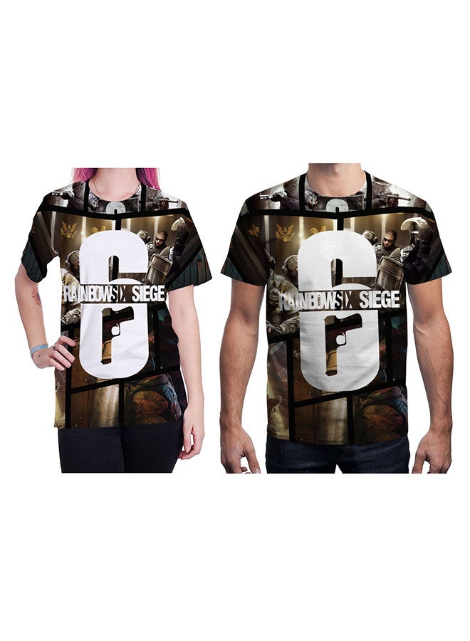 3D Printing Short Sleeve Couple T-Shirt Multicolour - v1557479931/N25154970V_1