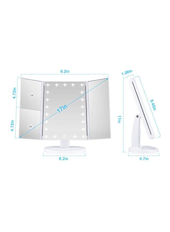 KOOLORBS Touch Control LED Vanity Mirror With 3x Magnification White 12x7.9x3centimeter  - Image 2