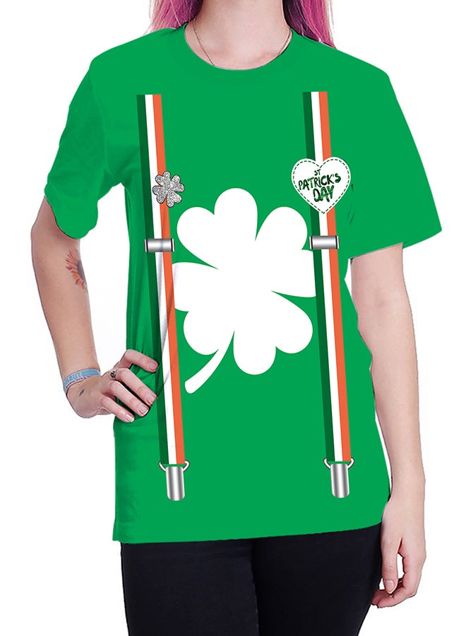 NADABAO 3D Printing Short Sleeve Couple T-Shirt Green/White - Image 5