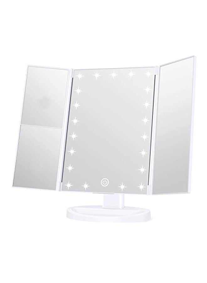 KOOLORBS Touch Control LED Vanity Mirror With 3x Magnification White 12x7.9x3centimeter  - Image 1