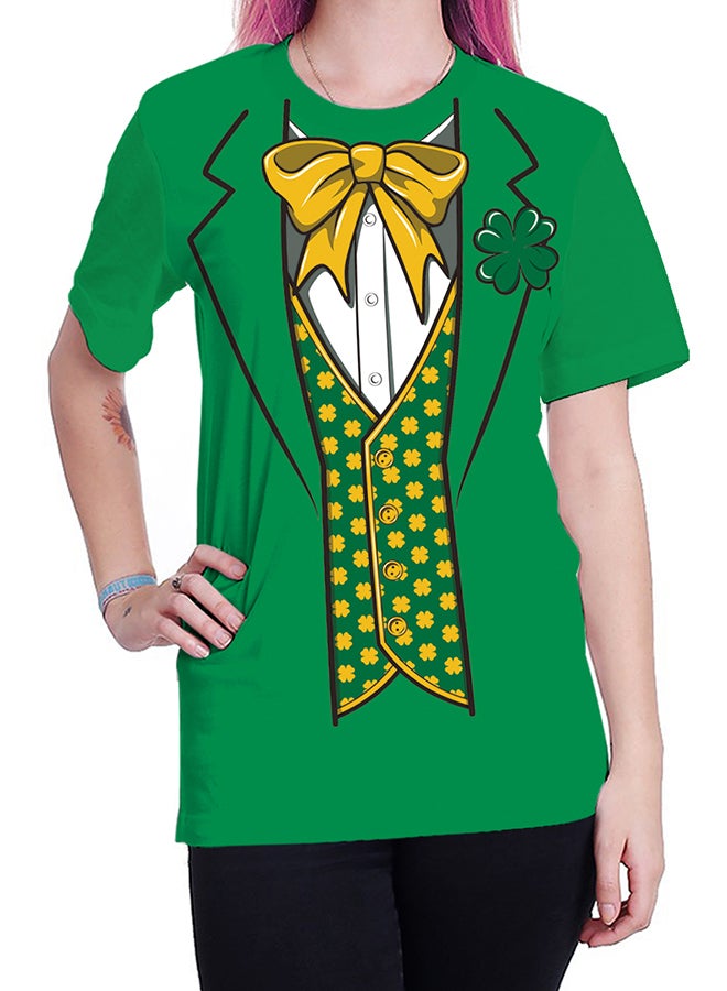 NADABAO 3D Printing Short Sleeve Couple T-Shirt Green/White - Image 5