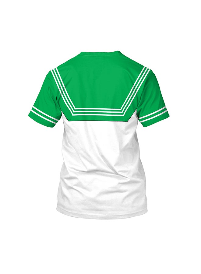 NADABAO 3D Printing Short Sleeve Couple T-Shirt White/Green/Pink - Image 2