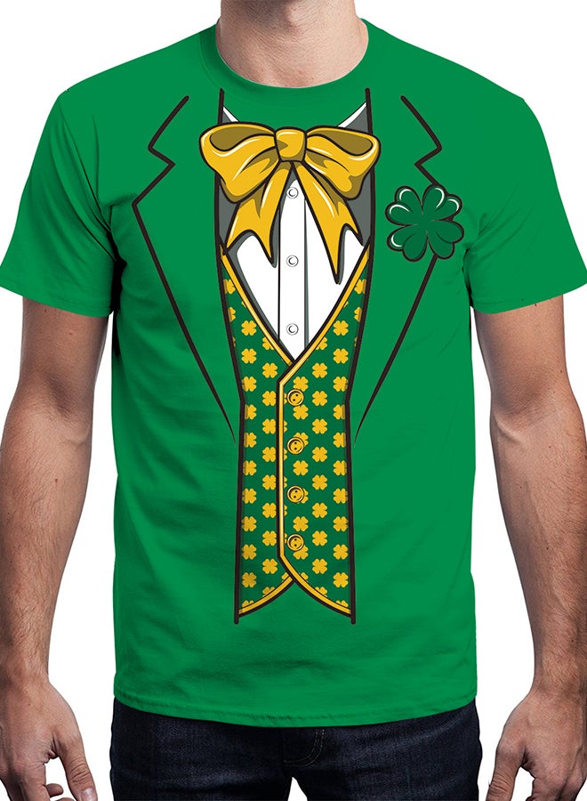 NADABAO 3D Printing Short Sleeve Couple T-Shirt Green/White - Image 3