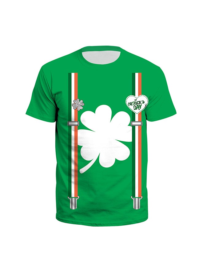 NADABAO 3D Printing Short Sleeve Couple T-Shirt Green/White - Image 2