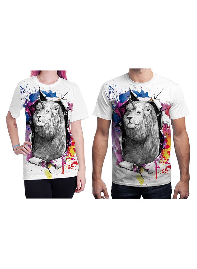 NADABAO - 3D Printing Short Sleeve Couple T-Shirt Multicolour - Image 1