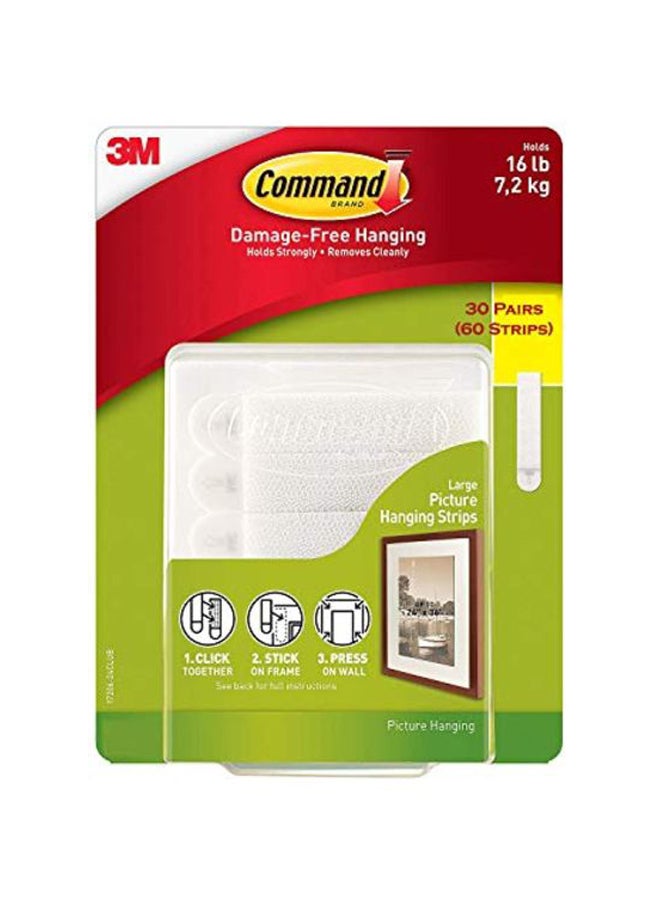 Command 60-Piece Picture Frame Hanging Strip White 7x1.3x10inch - Image 1