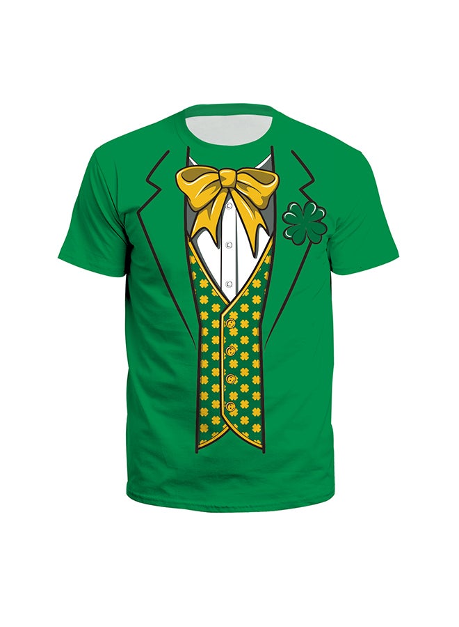 NADABAO 3D Printing Short Sleeve Couple T-Shirt Green/White - Image 2