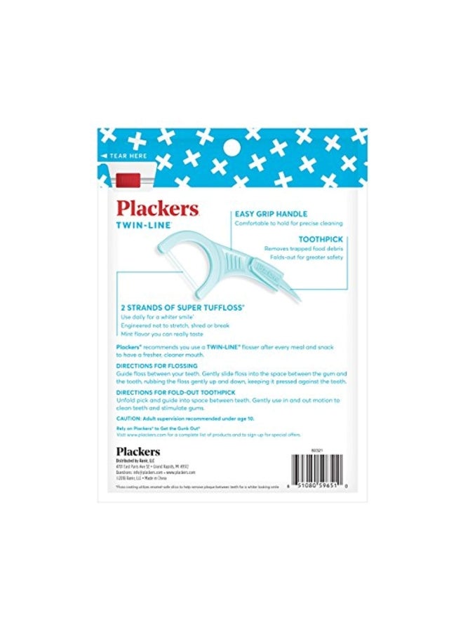 75-Piece Twin-Line Dental Floss Pick Blue