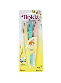 DORCO 3-Piece Eyebrow Or Face Hair Removal Safety Razor Blue/Pink/Yellow  - Image 1
