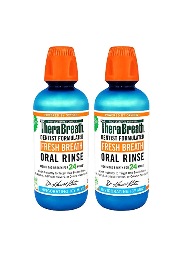 TheraBreath 2-Piece Dentist Formulated Fresh Breath Oral Rinse Clear  - Image 1
