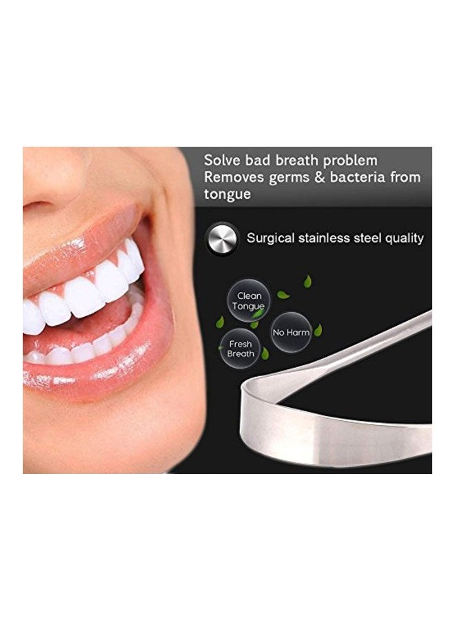 سول غيني أداة تشقير اللسان وتنظيفه مصنفة جراحياً فضي - Image 4