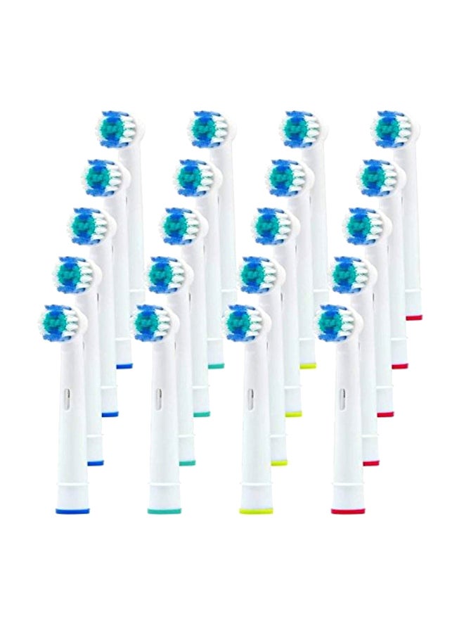 Alayna Pack Of 20 Electric Toothbrush Replacement Head White/Blue/Green - Image 1