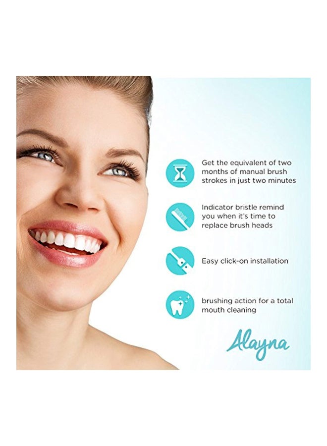 Alayna Pack Of 20 Electric Toothbrush Replacement Head White/Blue/Green - Image 2