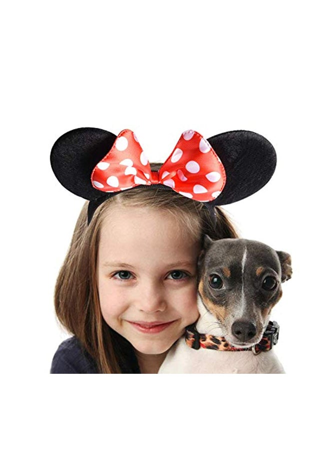 20-Piece Mickey Minnie Mouse Ears Solid Headband Black/Red - v1557480385/N25357719A_6