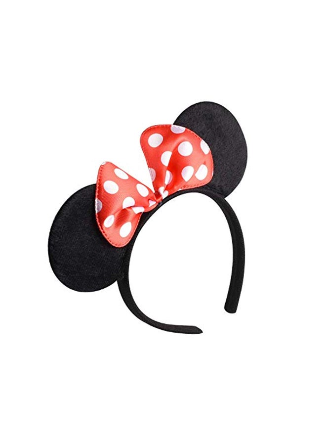 20-Piece Mickey Minnie Mouse Ears Solid Headband Black/Red - v1557480386/N25357719A_5