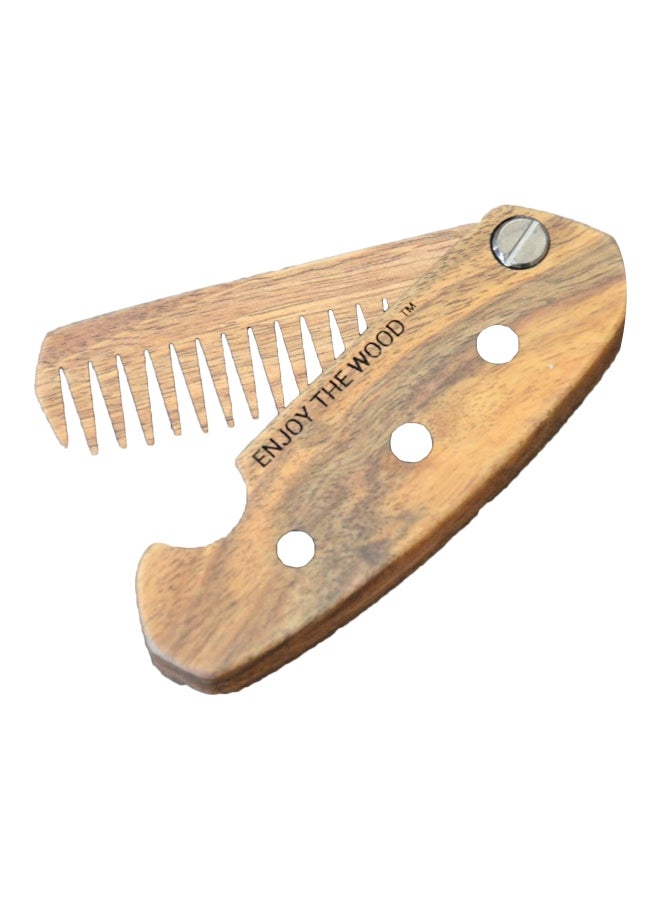 Folding Beard Comb Beige - Image 1
