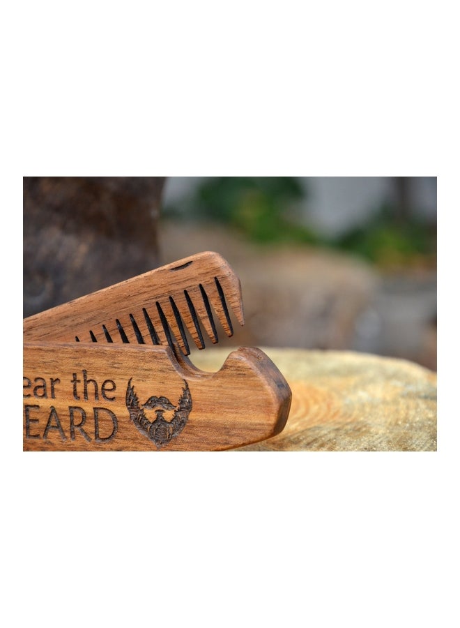 Folding Beard Comb Beige - Image 2