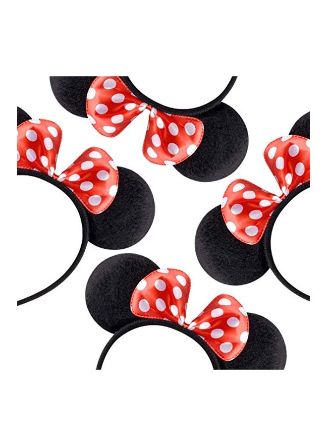 20-Piece Mickey Minnie Mouse Ears Solid Headband Black/Red - v1557480422/N25357719A_7