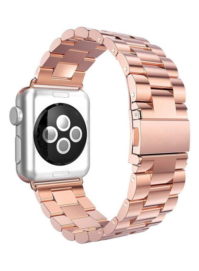 Fashion Metal Stainless Steel Strap For Apple Watch Rose Gold