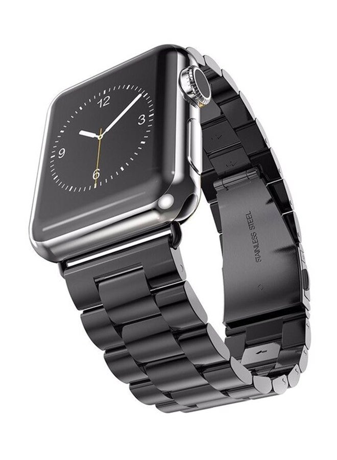 iTelker Fashion Metal Stainless Steel Strap For Apple Watch Black 