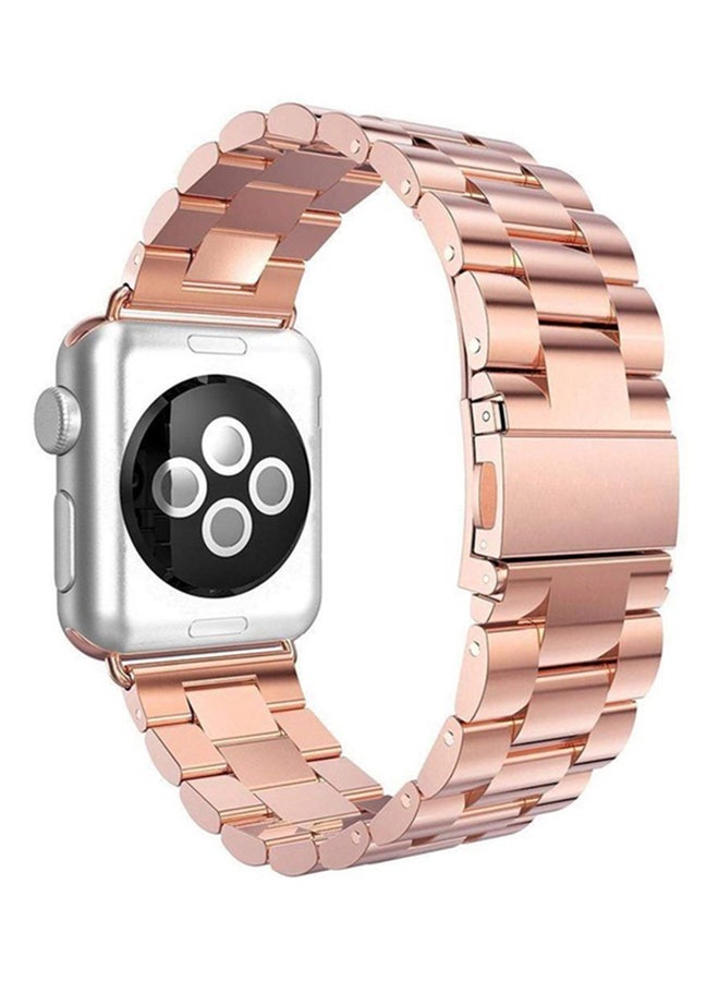 Fashion Metal Stainless Steel Strap For Apple Watch Rose Gold