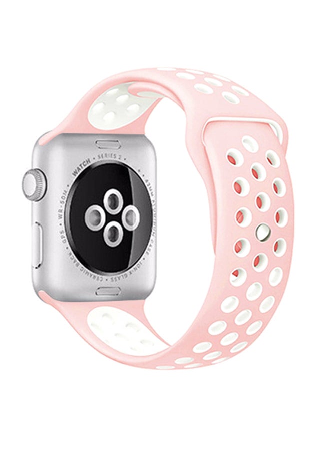 iTelker Silicone Sport Band For Apple Watch Pink / White