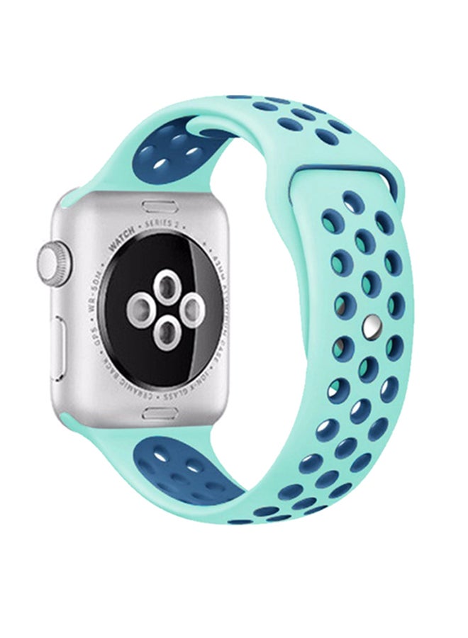 iTelker Silicone Sport Band For Apple Watch Green / Blue