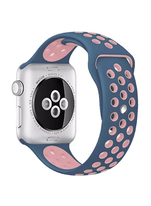 Silicone Sport Band For Apple Watch Navy / Pink