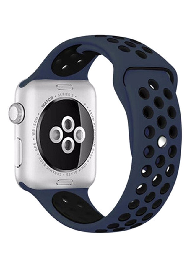 iTelker - Silicone Sport Band For Apple Watch Navy / Black - Image 1
