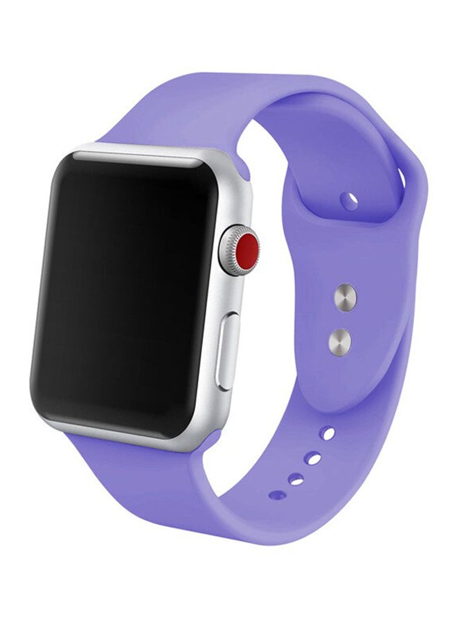 iTelker - Soft Silicone Replacement Sport Band For Apple Watch Series 3/2/1 Purple - Image 1