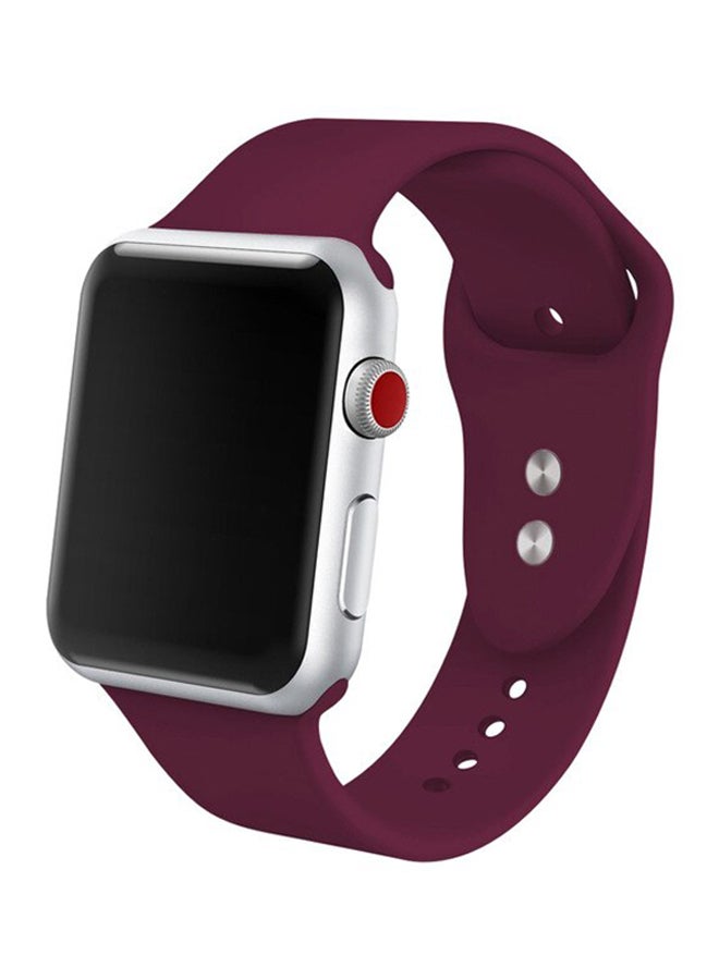 iTelker Soft Silicone Replacement Sport Band For Apple Watch Series 3/2/1 Red Wine