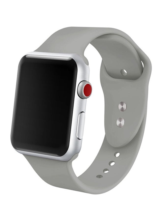 آي تيلكر سوار رياضي بديل من السيليكون الناعم لساعة أبل ووتش سيريز 4/5 رمادي