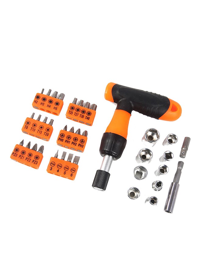 HORUSDY 36-Piece Ratcheting Screwdriver Set Orange/Black - Image 3