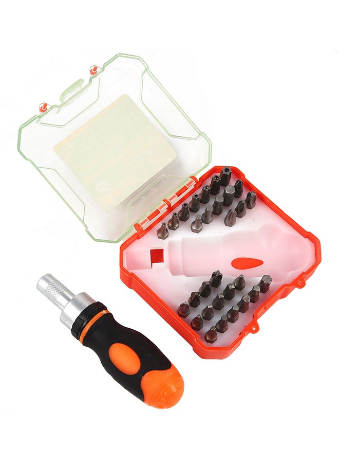 31-Piece Ratchet Screwdriver And Bit Set Orange/Black/Silver - v1557481359/N25250198A_1