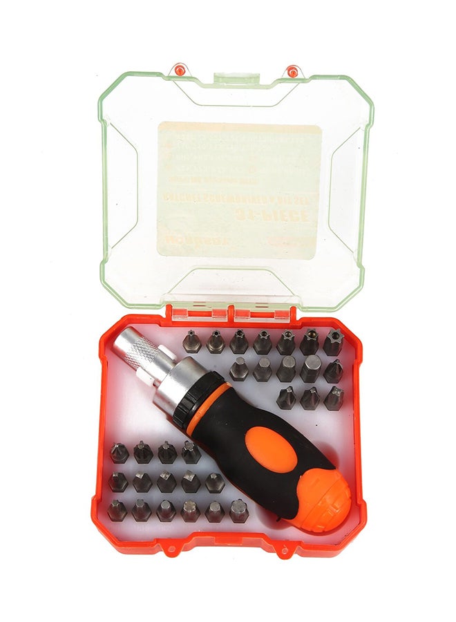 31-Piece Ratchet Screwdriver And Bit Set Orange/Black/Silver - v1557481359/N25250198A_2