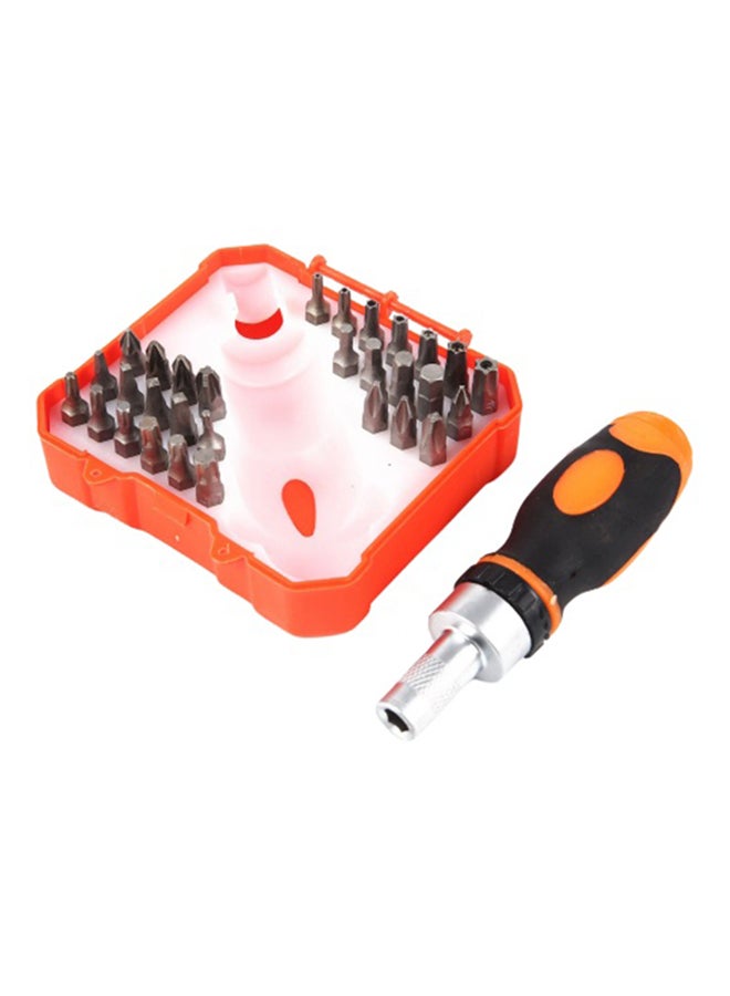 31-Piece Ratchet Screwdriver And Bit Set Orange/Black/Silver - v1557481359/N25250198A_3