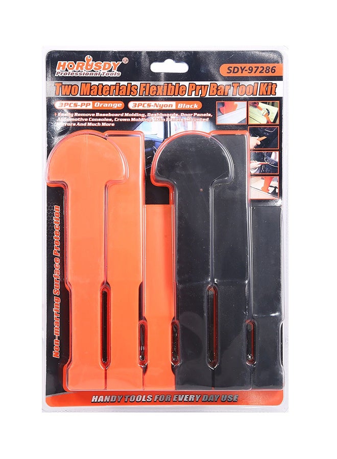 HORUSDY 6-Piece Two Materials Flexible Bar Tool Kit Orange/Black  - Image 3
