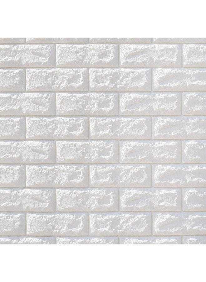 Cool Baby 5-Piece 3D Waterproof Wall Covering Imitation Brick Stickers White 70x77x0.9centimeter - Image 1