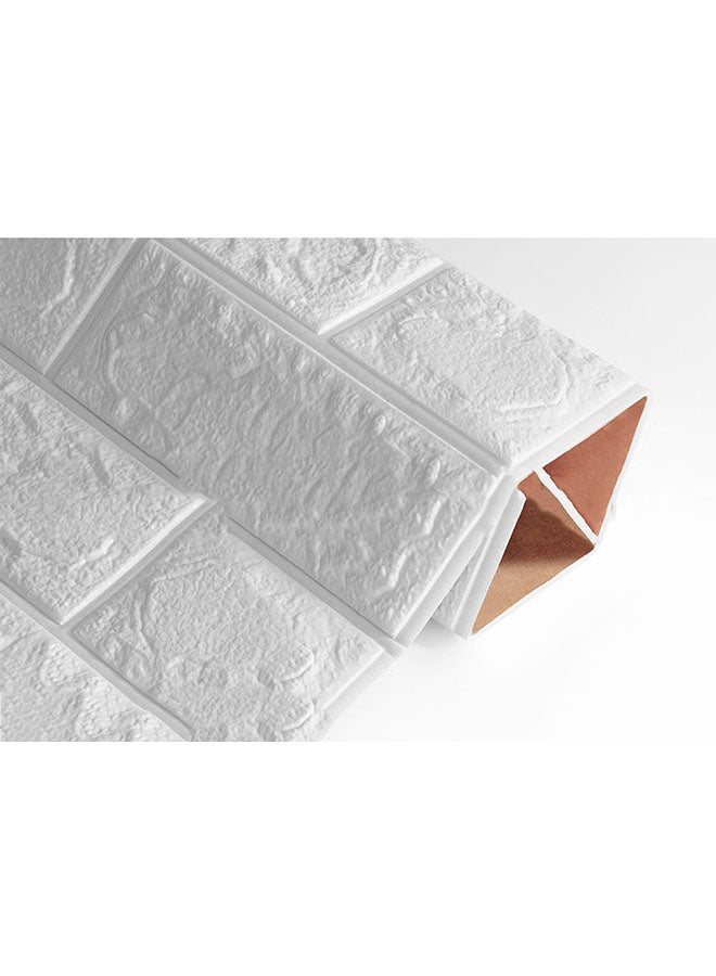 Cool Baby 5-Piece 3D Waterproof Wall Covering Imitation Brick Stickers White 70x77x0.9centimeter - Image 3