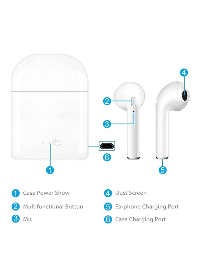 ZIDLI - i7S Twins Mini Bluetooth In-Ear Earphones With Charging Box White - Image 1