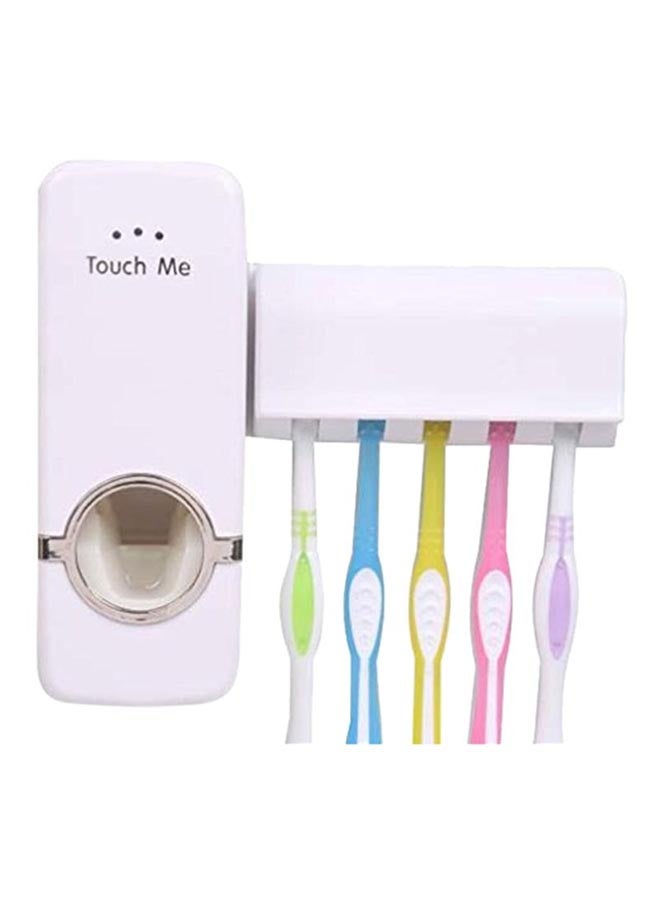 موزع معجون أسنان أتوماتيكي وحامل فرشاة الأسنان أبيض - Image 2