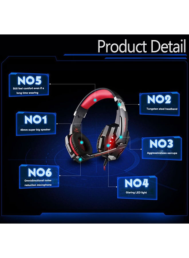 KOTION EACH - 3.5mm Gaming Wired Headset Headphones With Mic LED For PS4/PS5/XOne/XSeries/NSwitch/PC - Image 1