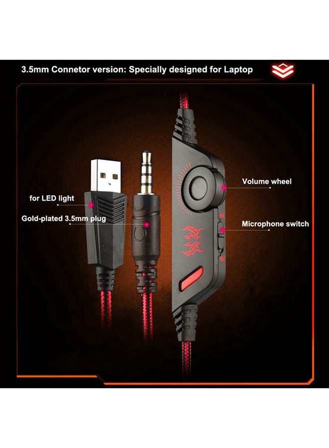 KOTION EACH - 3.5mm Gaming Wired Headset Headphones With Mic LED For PS4/PS5/XOne/XSeries/NSwitch/PC - Image 1