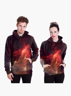 NADANBAO 3D Printing Long Sleeve Hoodie Red  - Image 1