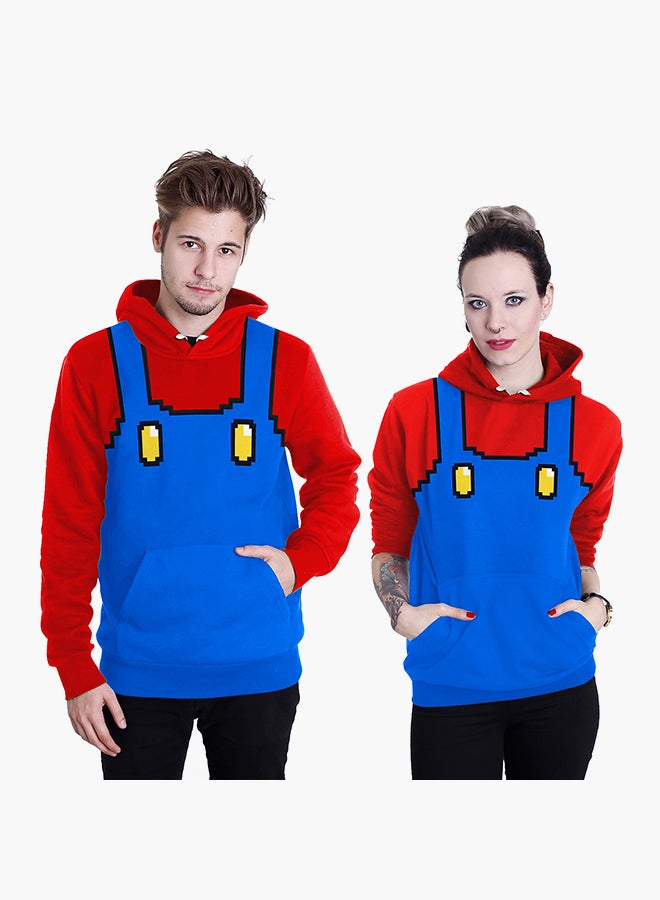 NADANBAO 3D Printing Long Sleeve Hoodie Red/Blue  - Image 1