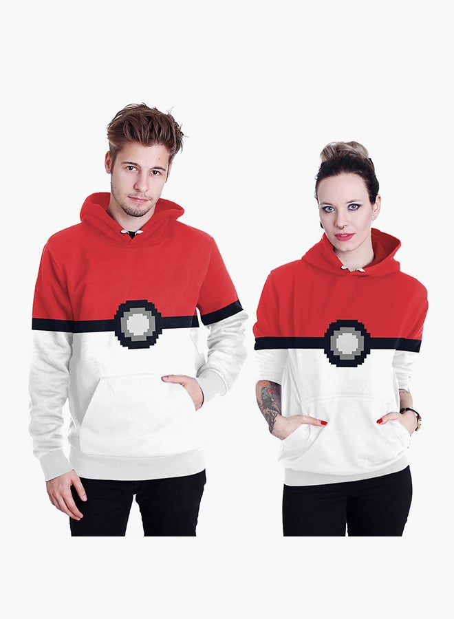 NADANBAO 3D Printing Long Sleeve Hoodie Red/White/Black  - Image 1
